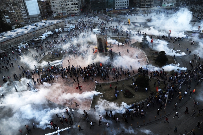 Taksim Square, 2013 Gezi Park protest, photo by Bulent Kilic